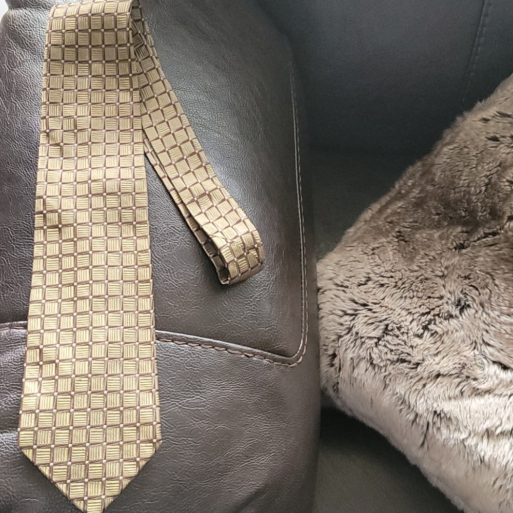 Faconnable silk tie Gold/brown NWT